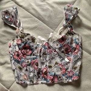 victoria secret bra top coconut white embroidery